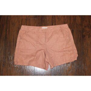 Loft Womens Rose Pink Linen-Blend Shorts Size 14 Summer